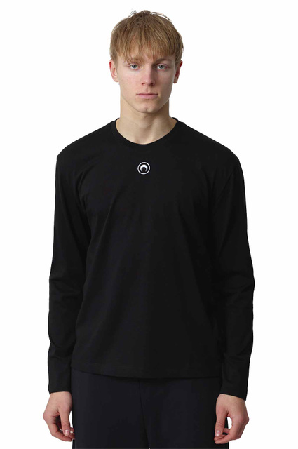 MARINE SERRE Moon Logo Jersey Long Sleeve T-shirt Black - 1
