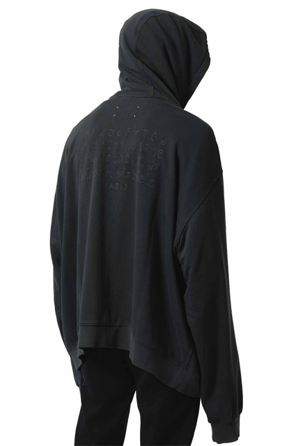 MAISON MARGIELA Casaco com capuz com logótipo numérico Carvão vegetal - 4