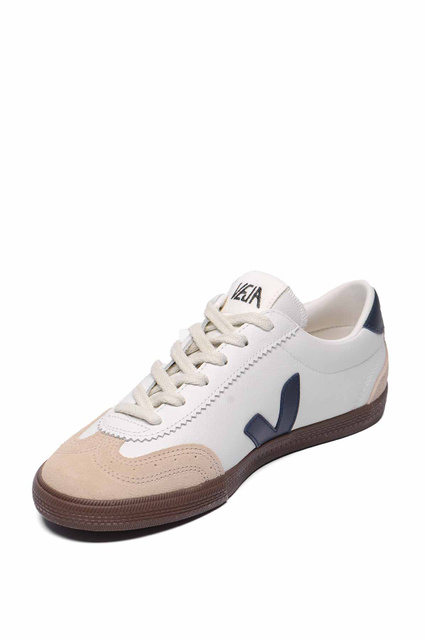 VEJA VOLLEY Leather Sneakers White/Navy/Brown - 3