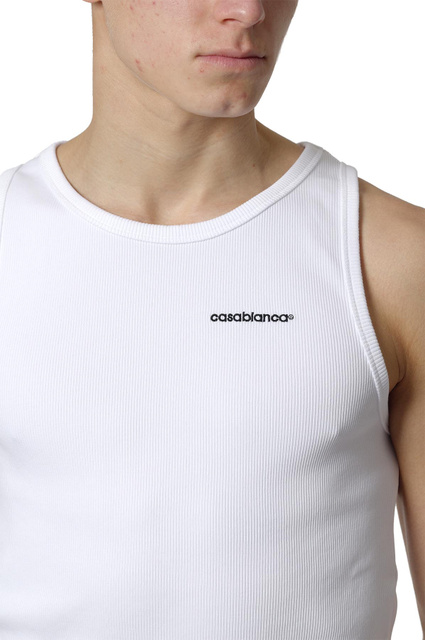 CASABLANCA Ribbed Tank Top White - 4