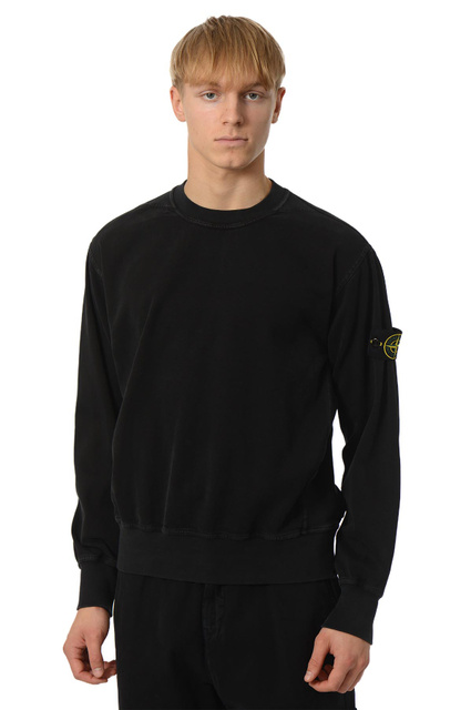 STONE ISLAND 6100016 'OLD' EFFECT Sweatshirt Black - 1