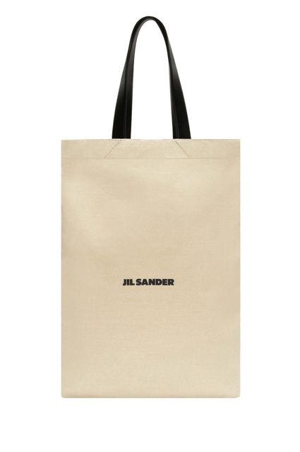 JIL SANDER Large Flat Tote Bag Natural - 1
