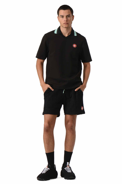 CASABLANCA Viscose Knit Rib Polo Shirt Black/Green - 2