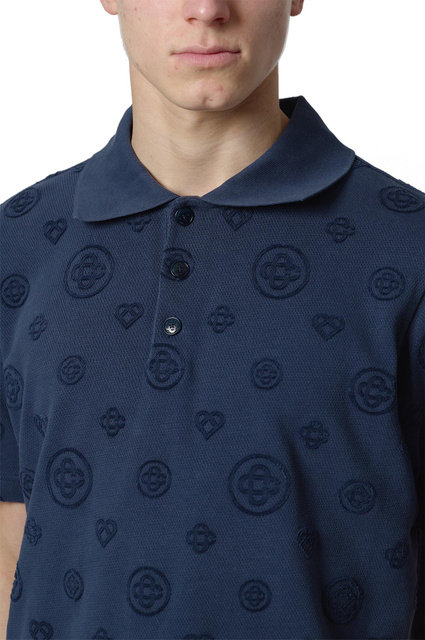 CASABLANCA Monogram Polo-Shirt Navy  - 4