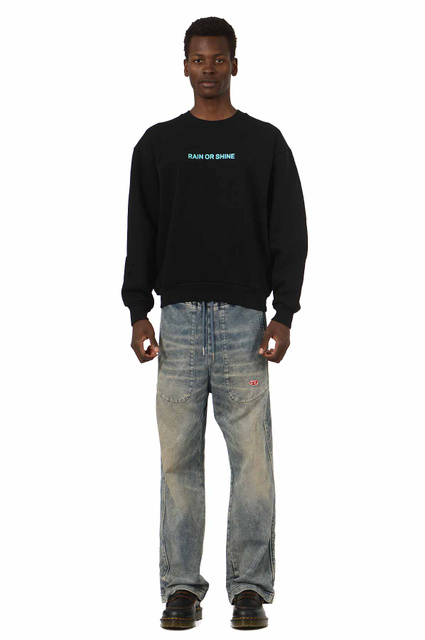 Sweatshirt WRONG WEATHER Rain Or Shine Preto/Turquesa - 4