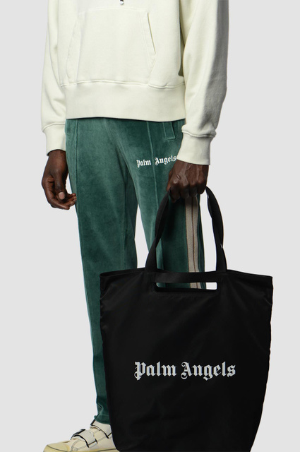 PALM ANGELS Black Logo Shopper Bag - 4