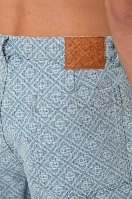CASABLANCA Monogram Jean Shorts Light Blue - 5