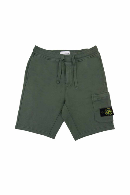 STONE ISLAND 6200011 Organic Cotton Fleece Shorts Juniper Green - 1