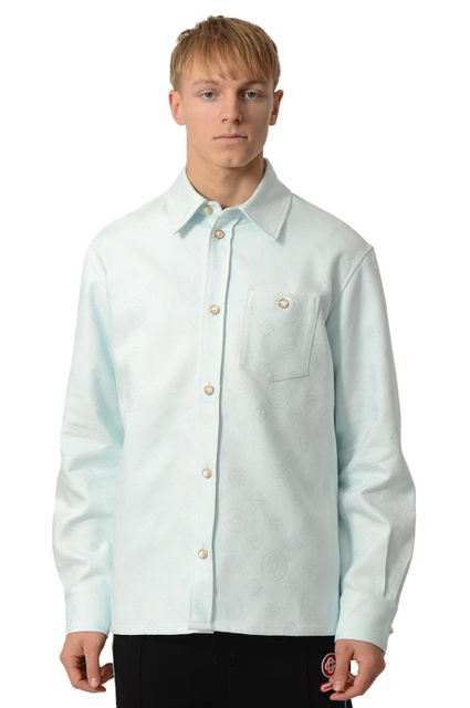 CASABLANCA Monogram Long-sleeve Shirt Pale Blue  - 1