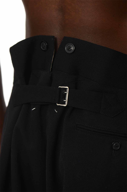 MAISON MARGIELA Calças de lã Barathea Preto - 5