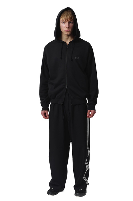 Y-3 Brushed Fleece Hooded Zip Jacket Black - 2