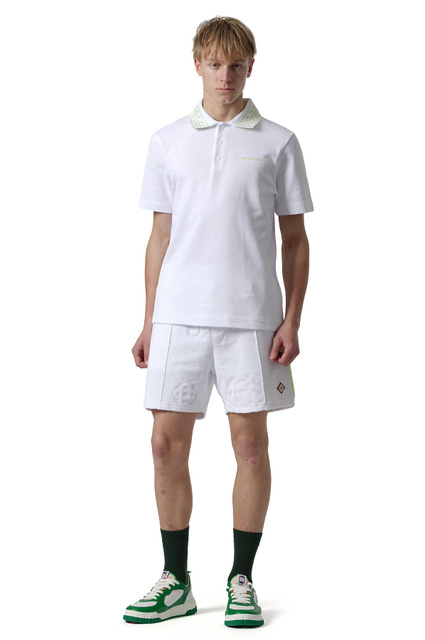 CASABLANCA Towelling Monogram Shorts White - 2