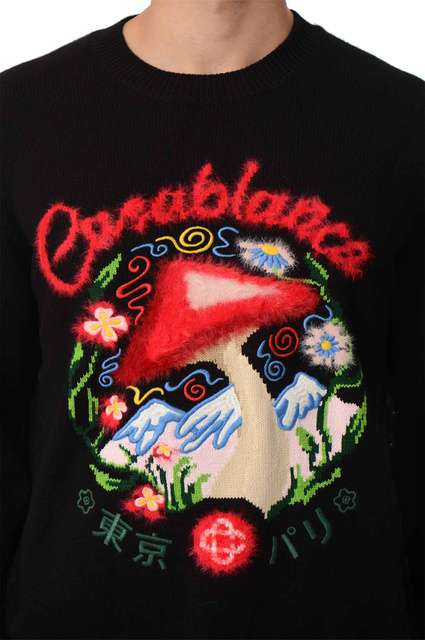 CASABLANCA Embroidered Mushroom Jumper Black - 4