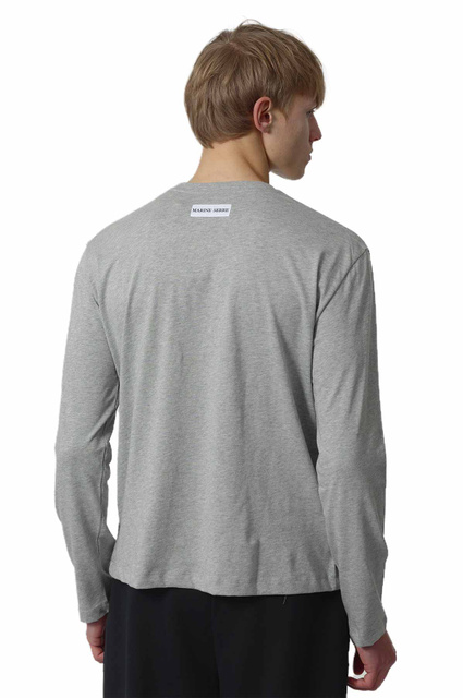 MARINE SERRE Moon Logo Jersey Long Sleeve T-shirt Melange Grey - 3