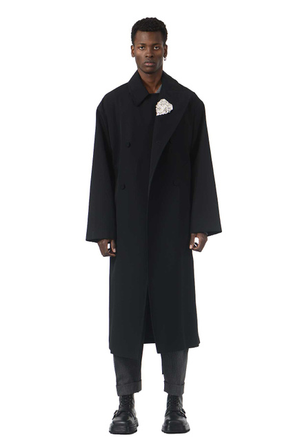 JIL SANDER Wool Belted Coat Black - 2