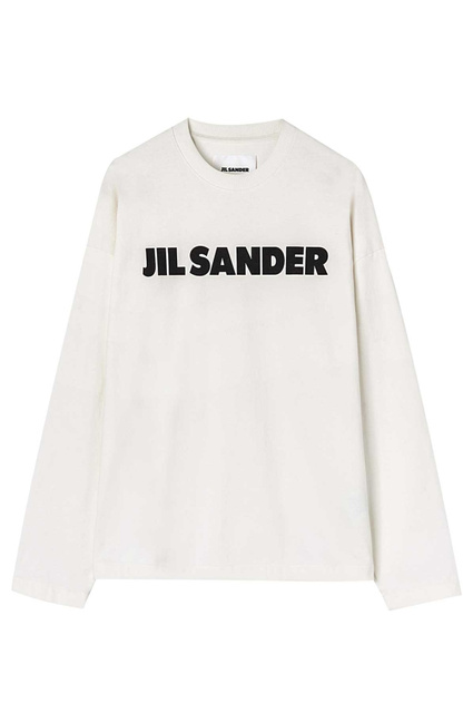 JIL SANDER Oversized Logo LS T-shirt Porcelain - 1
