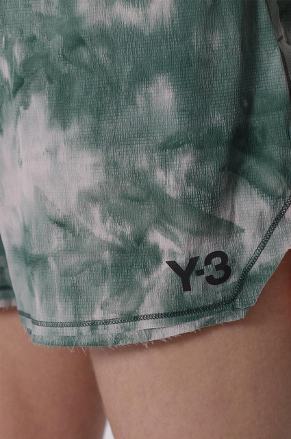 Y-3 All Over Print Running Shorts Green/Grey - 5
