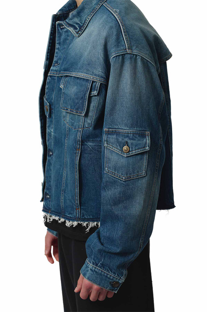 MAISON MARGIELA Cropped Denim Jacket - 6