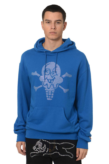 ICECREAM Rhinestone Cones & Bones Hoodie Blue - 1