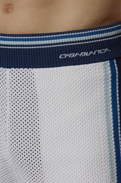 CASABLANCA Mesh Striped Shorts Blue/White  - 5