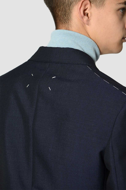 MAISON MARGIELA 3-Button Blazer Jacket Navy Blue - 3