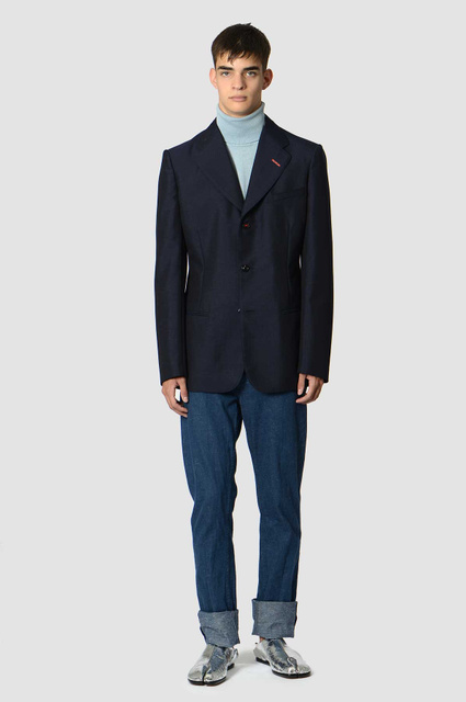 MAISON MARGIELA 3-Button Blazer Jacket Navy Blue - 4