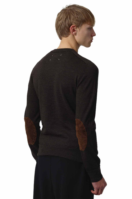 MAISON MARGIELA Elbow Patch Wool Sweater Brown - 3