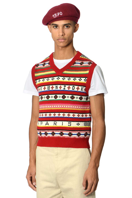 KENZO Fair Isle Jacquard Sweater Vest - 1