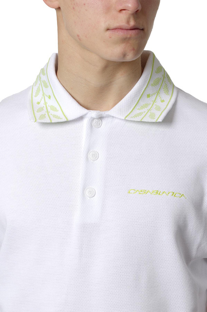 CASABLANCA Laurel Polo-Shirt White/Lime - 4
