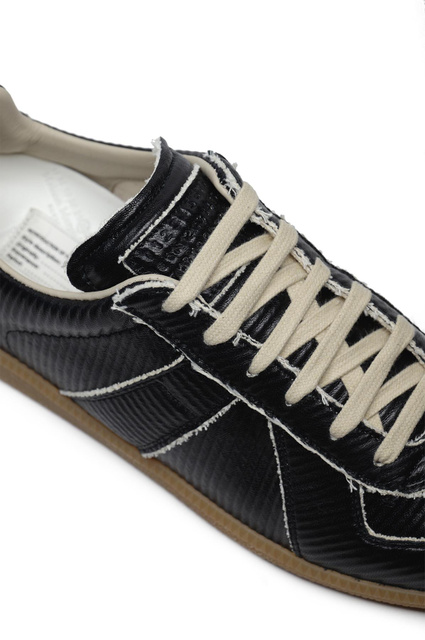 MAISON MARGIELA Bonded Leather Replica Sneakers Black - 4