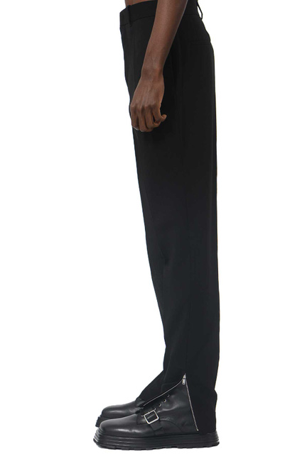 JIL SANDER Virgin Wool Zip Trousers Black - 2