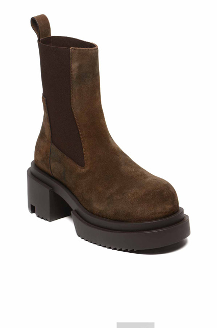 RICK OWENS Concordians Runway Beatle Bogun Boots Indigo Brown - 2