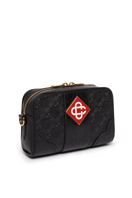 CASABLANCA Monogram Crossbody Leather Bag Black  - 2