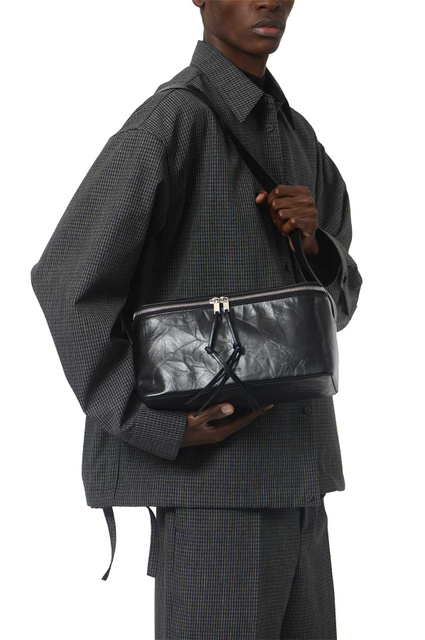 JIL SANDER Medium Leather Camera Bag Black - 3