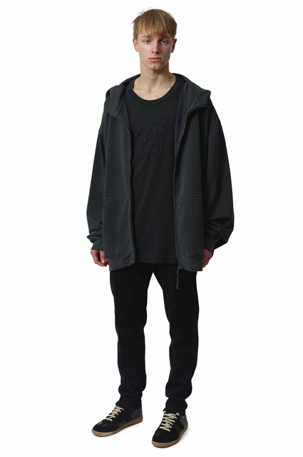 MAISON MARGIELA Casaco com capuz com logótipo numérico Carvão vegetal - 2