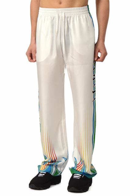 CASABLANCA Bosozoku Silk Trousers White - 1