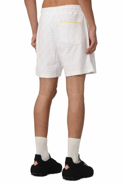 CASABLANCA Monogram Towelling Shorts White - 4