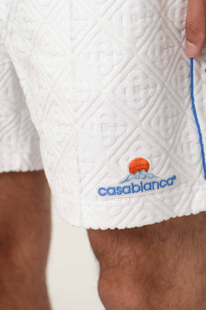 CASABLANCA Monogram Towelling Shorts White - 5