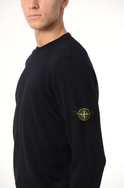 STONE ISLAND 5100071 Pure Wool Jumper Navy Blue - 4
