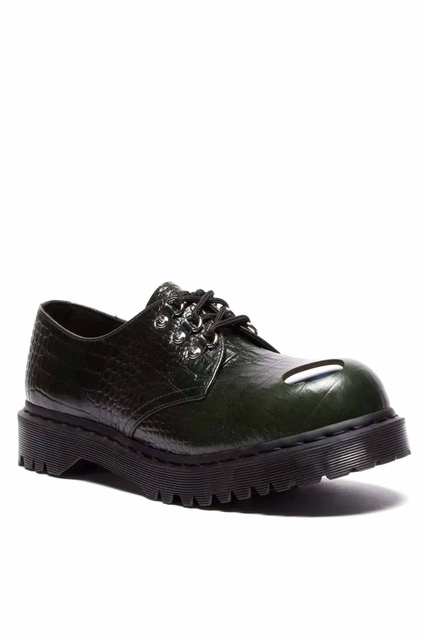 DR. MARTENS 1461 Steel Toe 3-Eye Shoes Green - 2