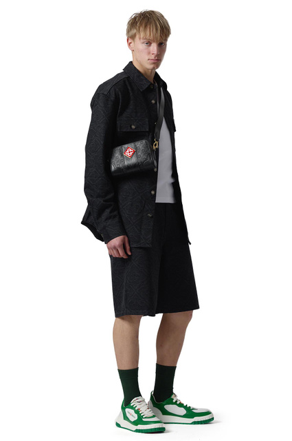 CASABLANCA Laser Monogram Denim Shirt Black  - 2