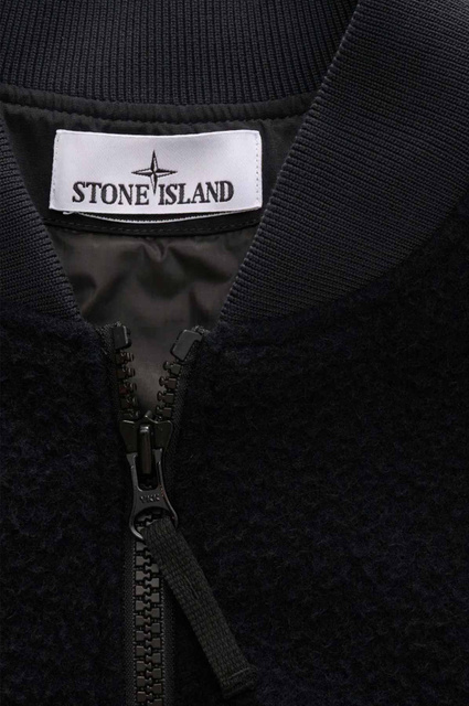 STONE ISLAND 4100111 Panno Ratinato Bomber Jacket Black - 3