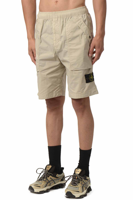 STONE ISLAND L100009 Stretch Cotton Tela 'Paracadute' Shorts Sand - 1