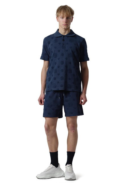 CASABLANCA Monogram Polo-Shirt Navy  - 2