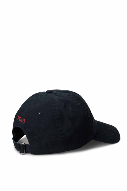 POLO RALPH LAUREN Cotton Chino Baseball Cap Black/Red - 2
