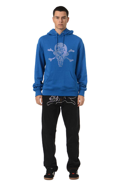 ICECREAM Rhinestone Cones & Bones Hoodie Blue - 2