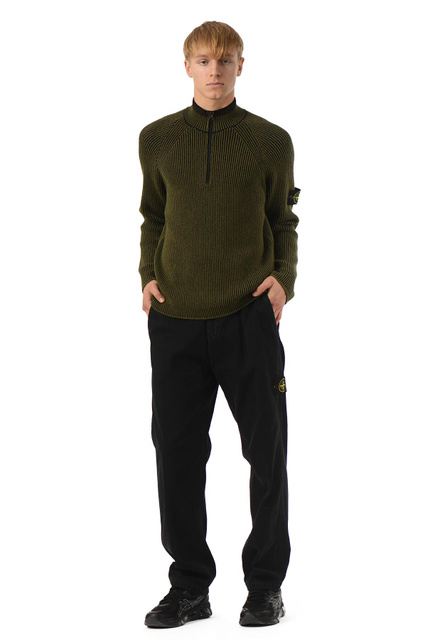 STONE ISLAND 5100024 Wool Half-Zip Jumper Military Green - 2