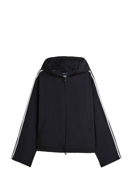Y-3 Top com capuz e 3 riscas em preto - 1