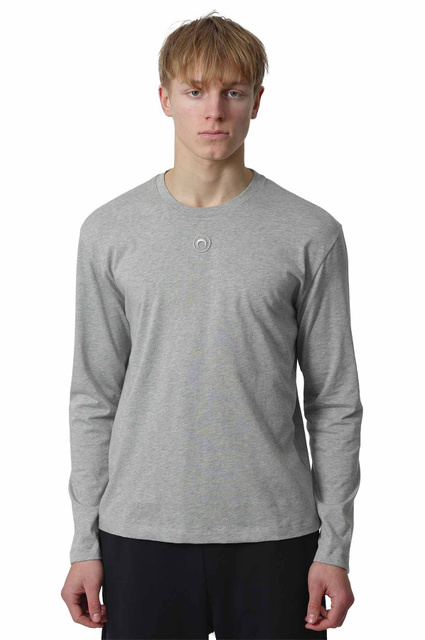 MARINE SERRE Moon Logo Jersey Long Sleeve T-shirt Melange Grey - 1