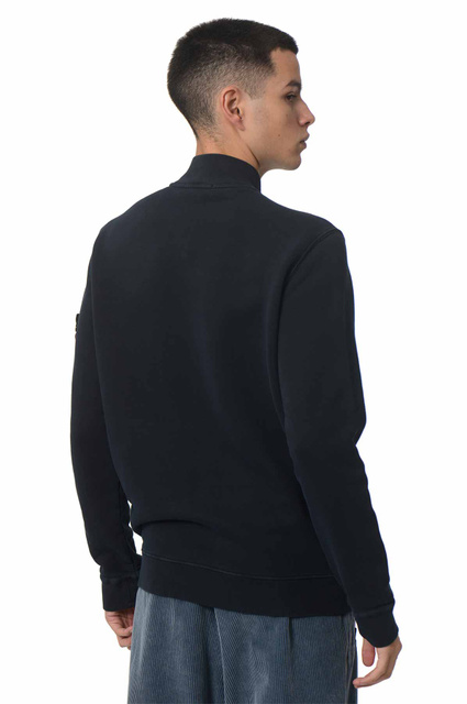 STONE ISLAND 65241 Organic Cotton Diagonal Fleece 'OLD' Effect Jacket Navy Blue - 3